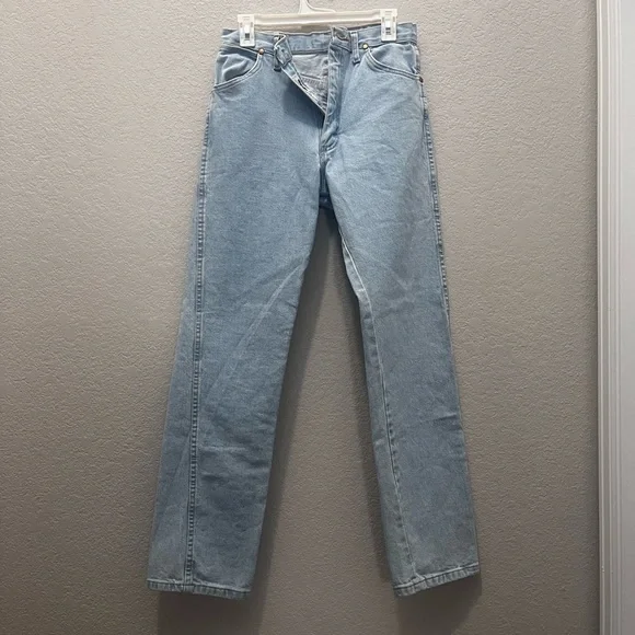 Wrangler Women’s Light Wash Slim Fit Cowboy Cut Jeans Size 9 x 32 Cowboy Carter - Picture 3 of 8